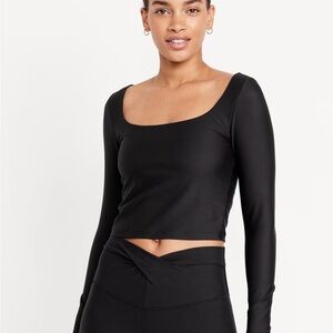 PowerSoft Long-Sleeve Crop Athletic Top - Old Navy Size Large - New Without Tags